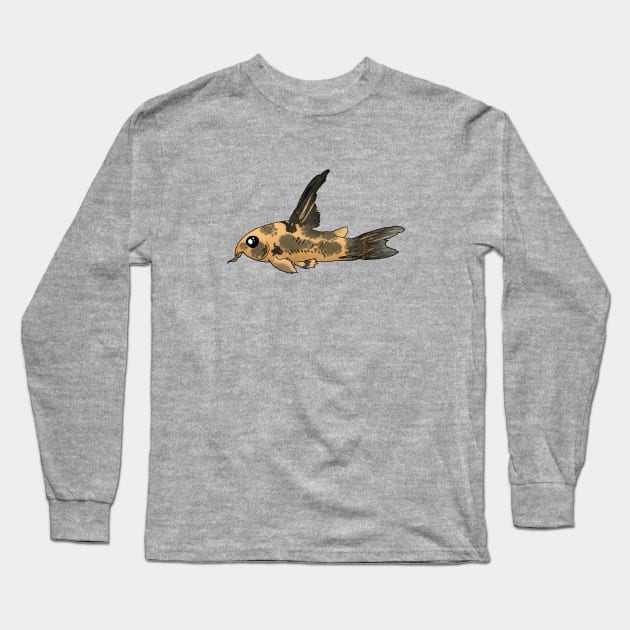 Longfin Peppered Cory Catfish Long Sleeve T-Shirt by Moopichino